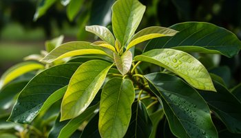 hojas frescas de aguacates