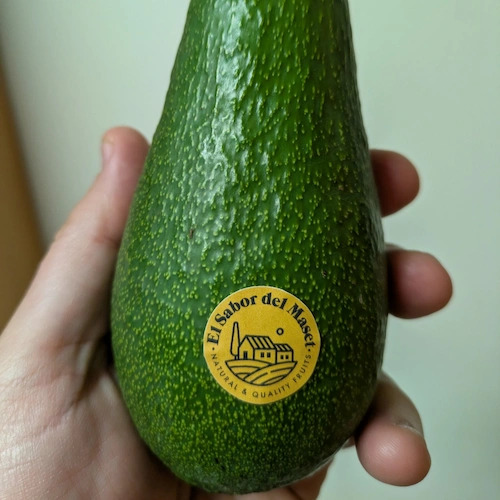 aguacate Fuerte con pegatina del Sabor del Maset